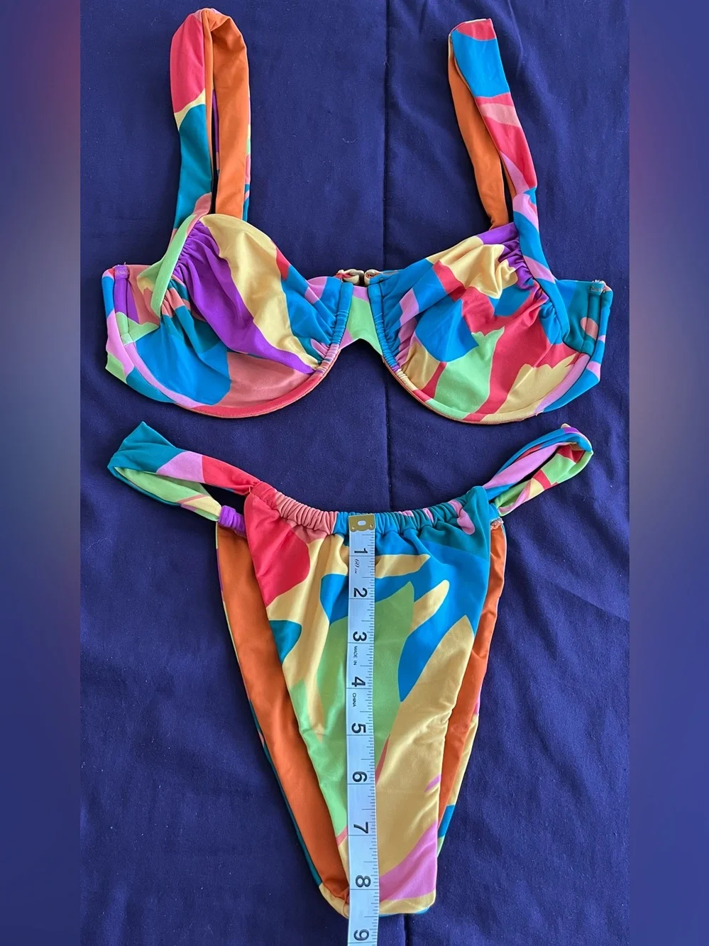 L*Space Bikini Set Copacabana Stella Top & Jayce Bottom Large Boho Resortwear